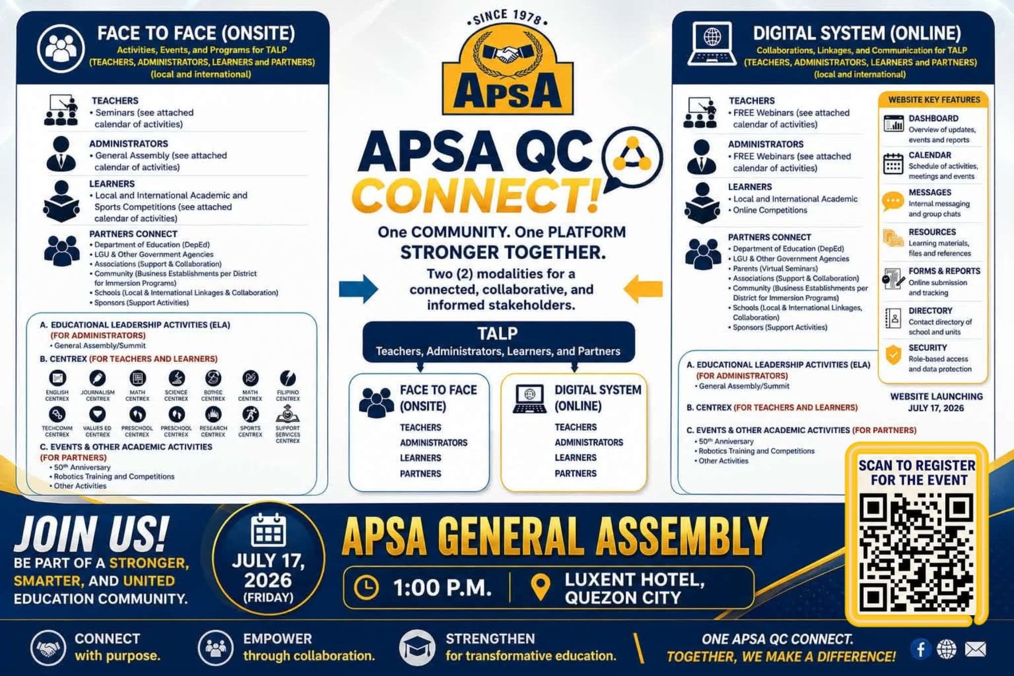 APSA QC CONNECT! TOGETHER WE CAN!